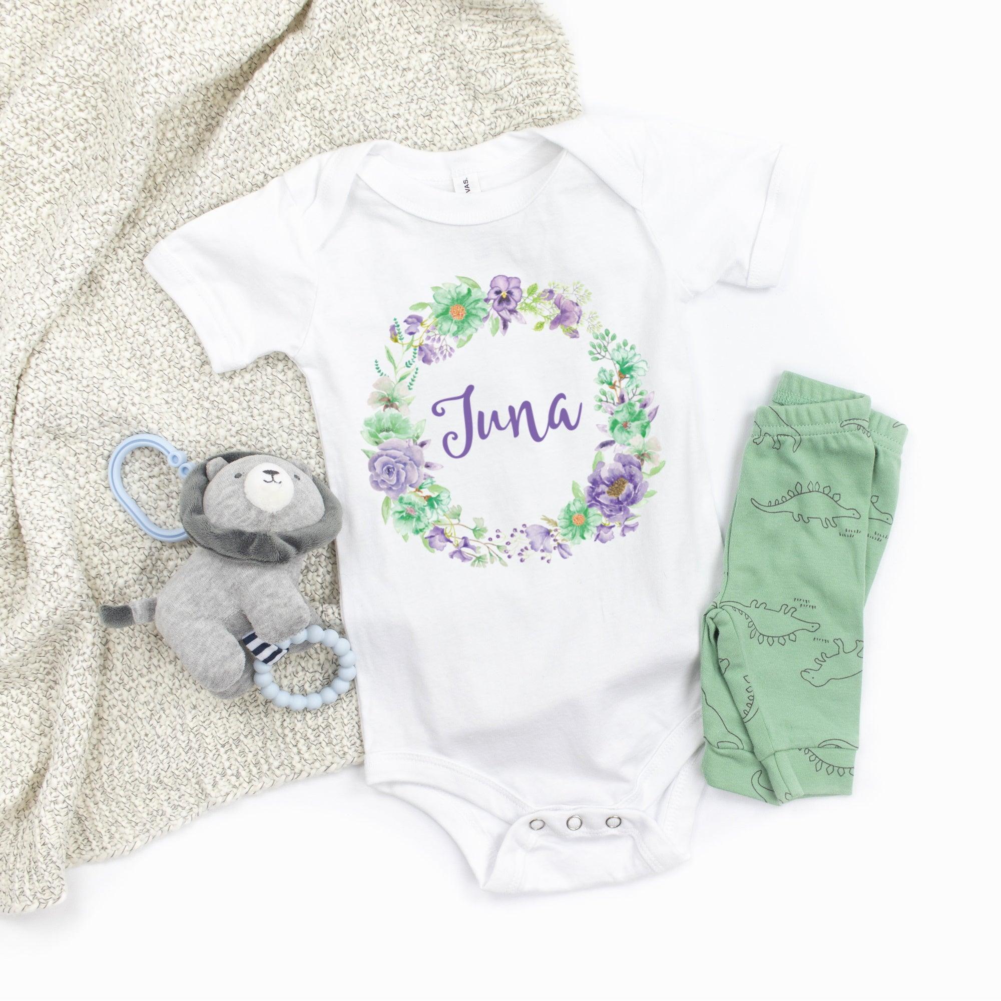 Baby Body personalisiert - Lavendel - JUNALOO